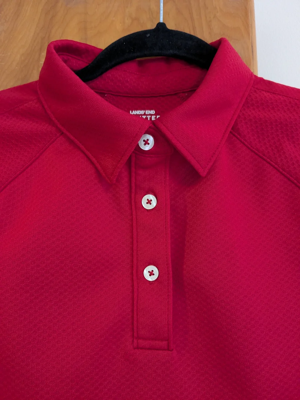 Lands' End Women's Red Short-Sleeve Active Polo